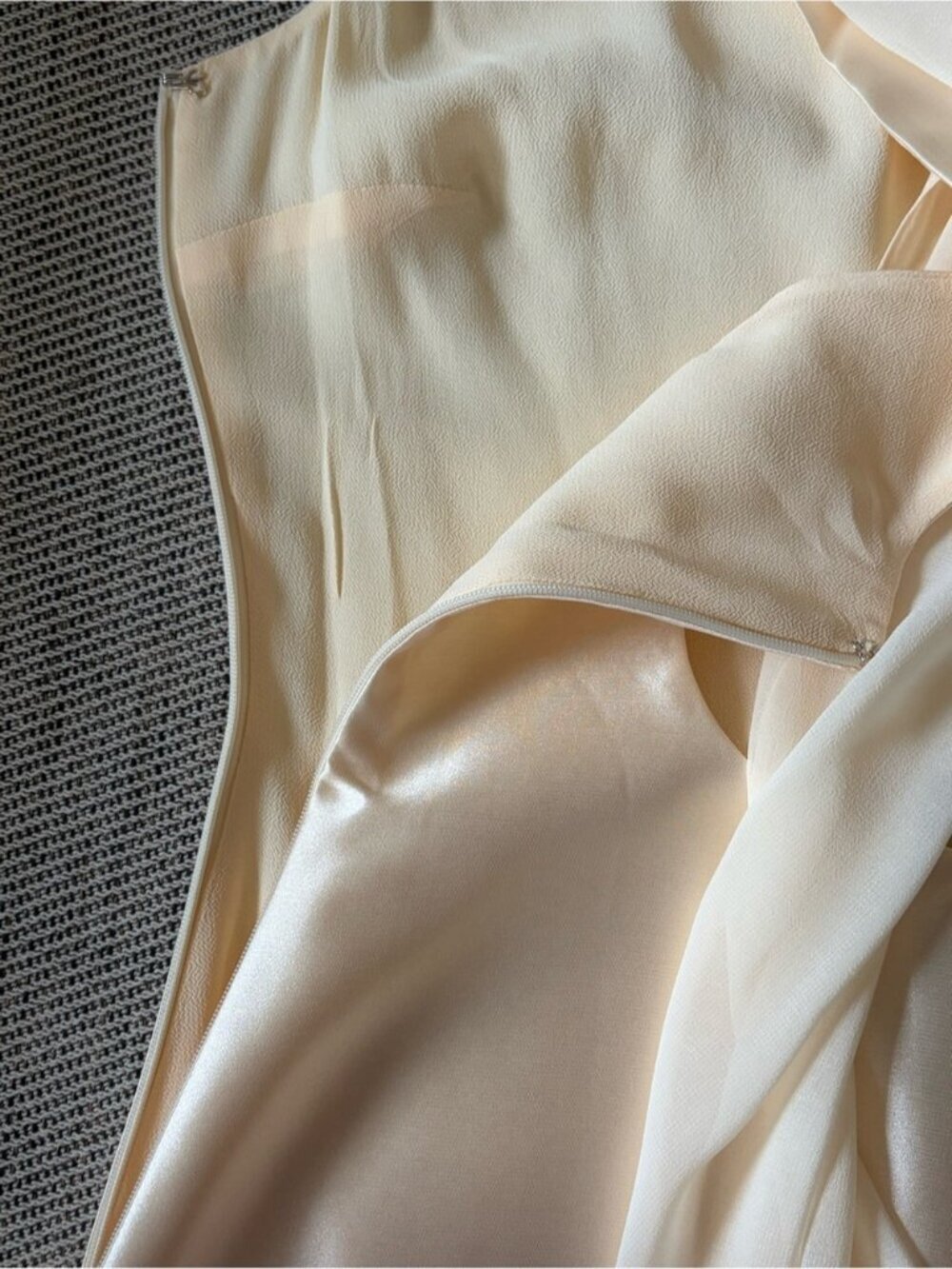 NEW Reformation Ecru Mini Scarf Detail Dress Butter Bridal Cream | US 2 UK 6 - Picture 11 of 15